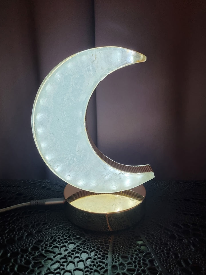 Lampa med Måne av Bergkristall