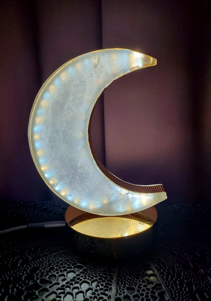 Lampa med Måne av Bergkristall