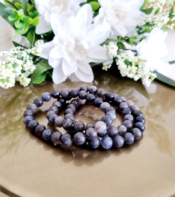 Armband Blå Rutilkvarts, 8mm