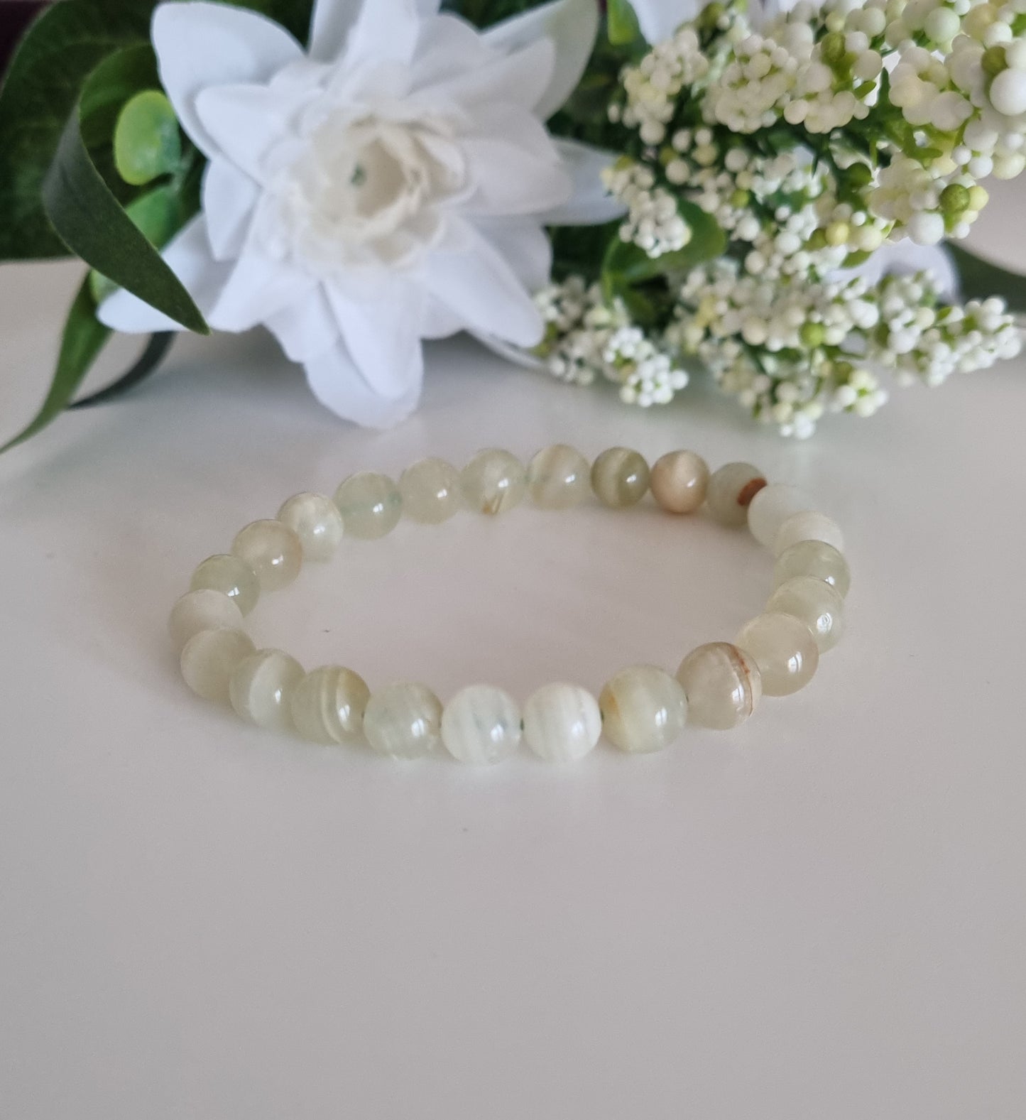 Armband ljugrön Onyx, 8mm