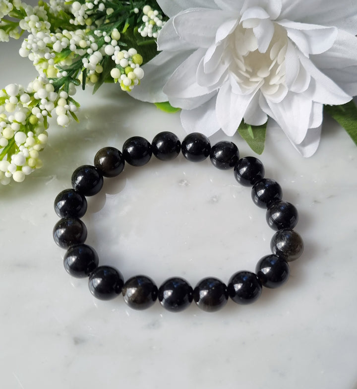 Armband Guldobsidian, 10mm