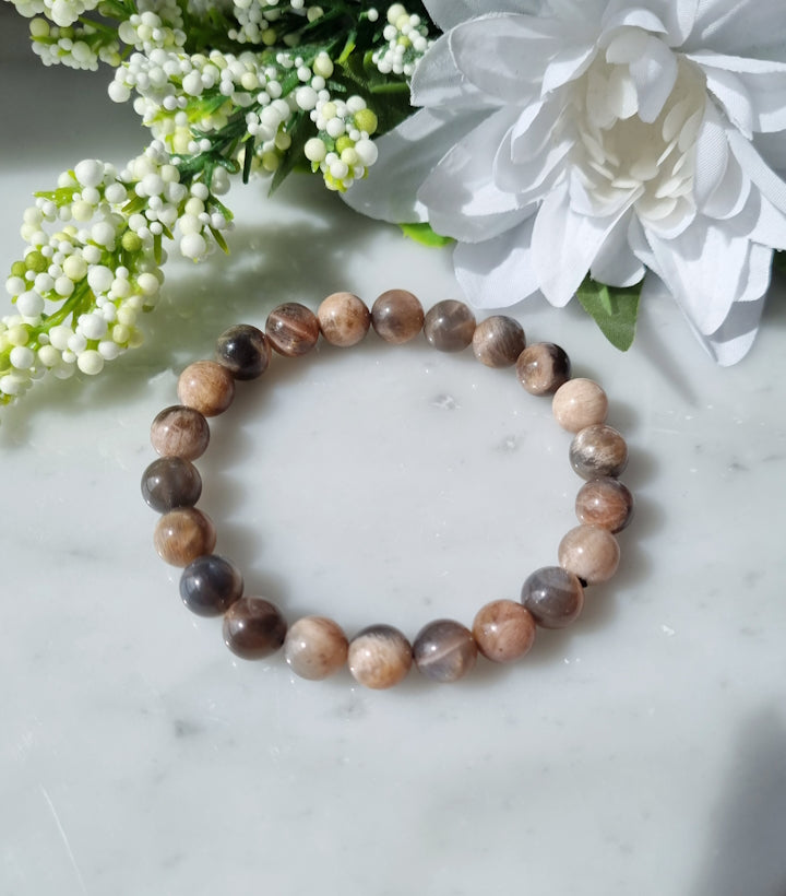 Armband Svart Månsten, 8mm