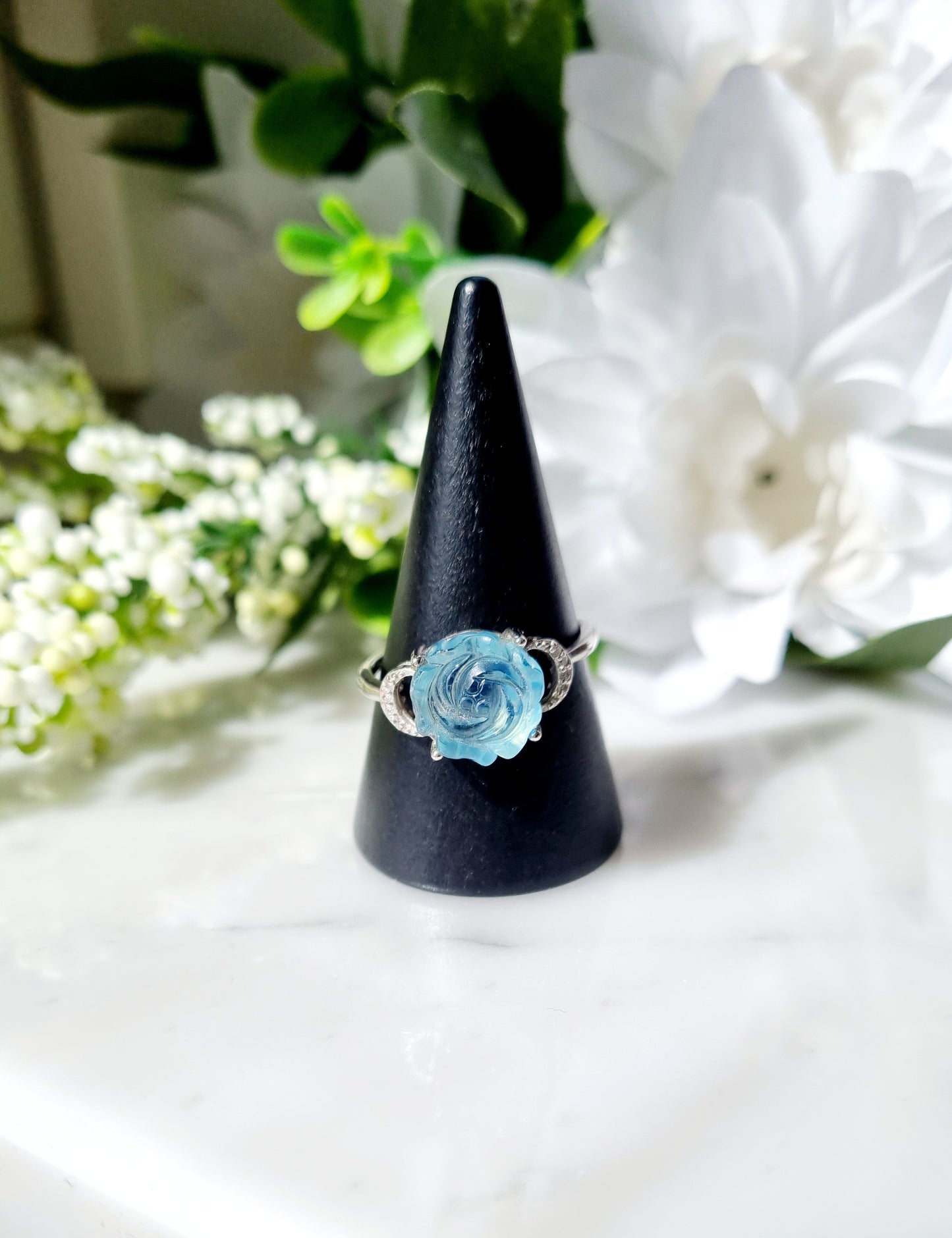 Ring Akvamarin och Sterling Silver