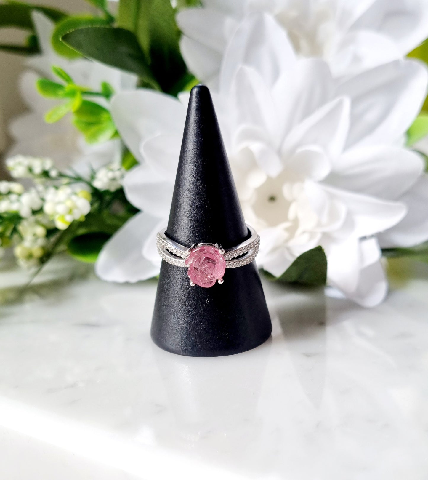 Ring Rosa turmalin och Sterling silver925