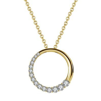 Halsband Cirkel med Moissanite, 10K eller 18K