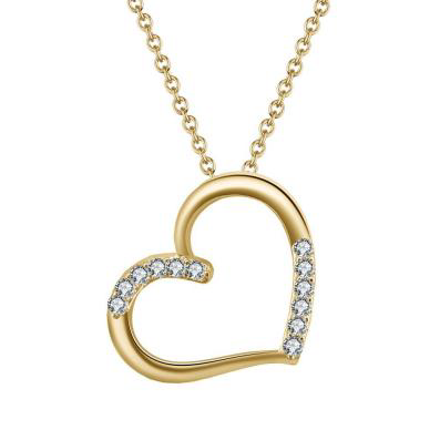 Halsband Hjärta med Moissanite, 10K eller 18K