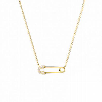 Halsband med Säkerhetsnål och Moissanite