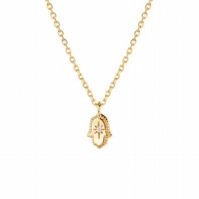 Halsband Hamsa hand, 10K eller 18K
