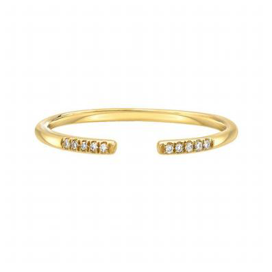 Ring justerbar med Moissanite, 10K eller 18K