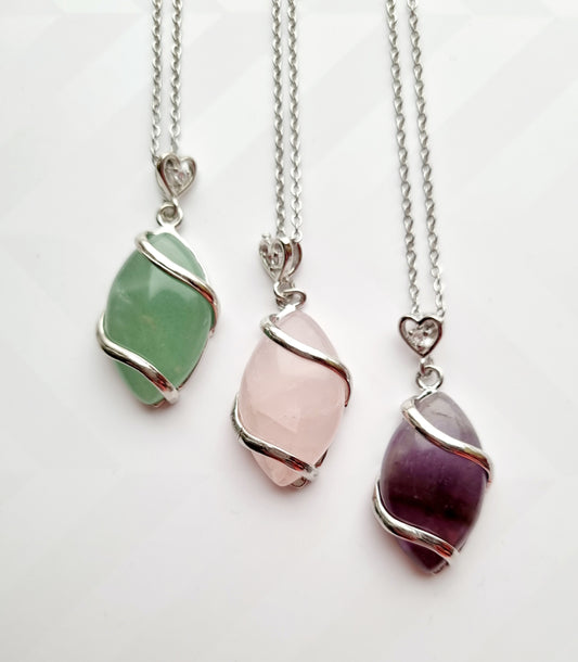 Halsband Oval Kristallhänge
