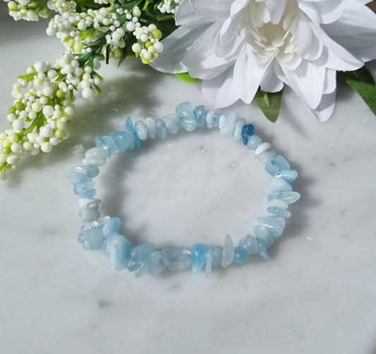Armband Akvamarin, chips