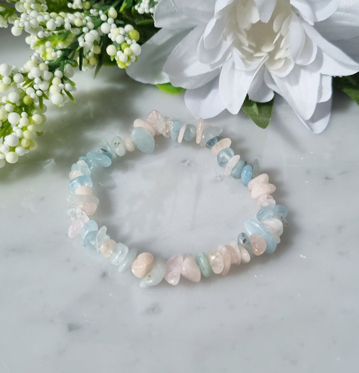 Armband Morganit, Chips