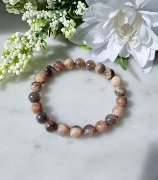 Armband Svart Månsten, 8mm