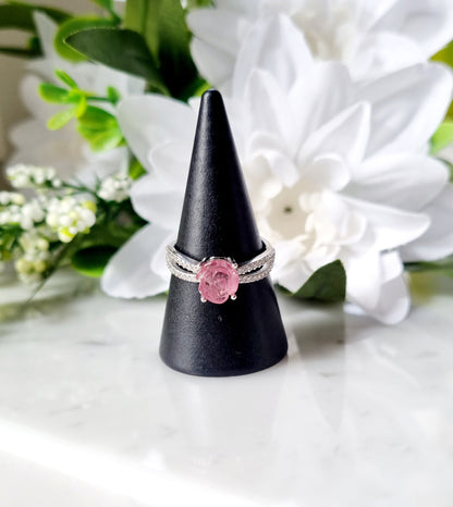 Ring Rosa turmalin och Sterling silver925