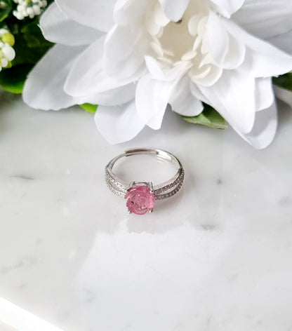 Ring Rosa turmalin och Sterling silver925