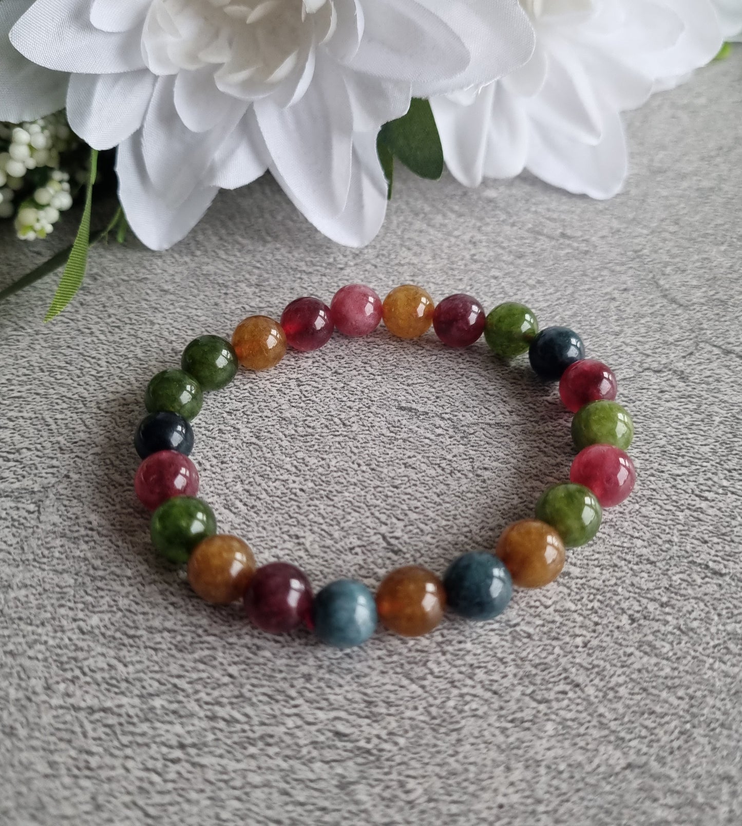 Armband RegnbågsTurmalin, 8mm