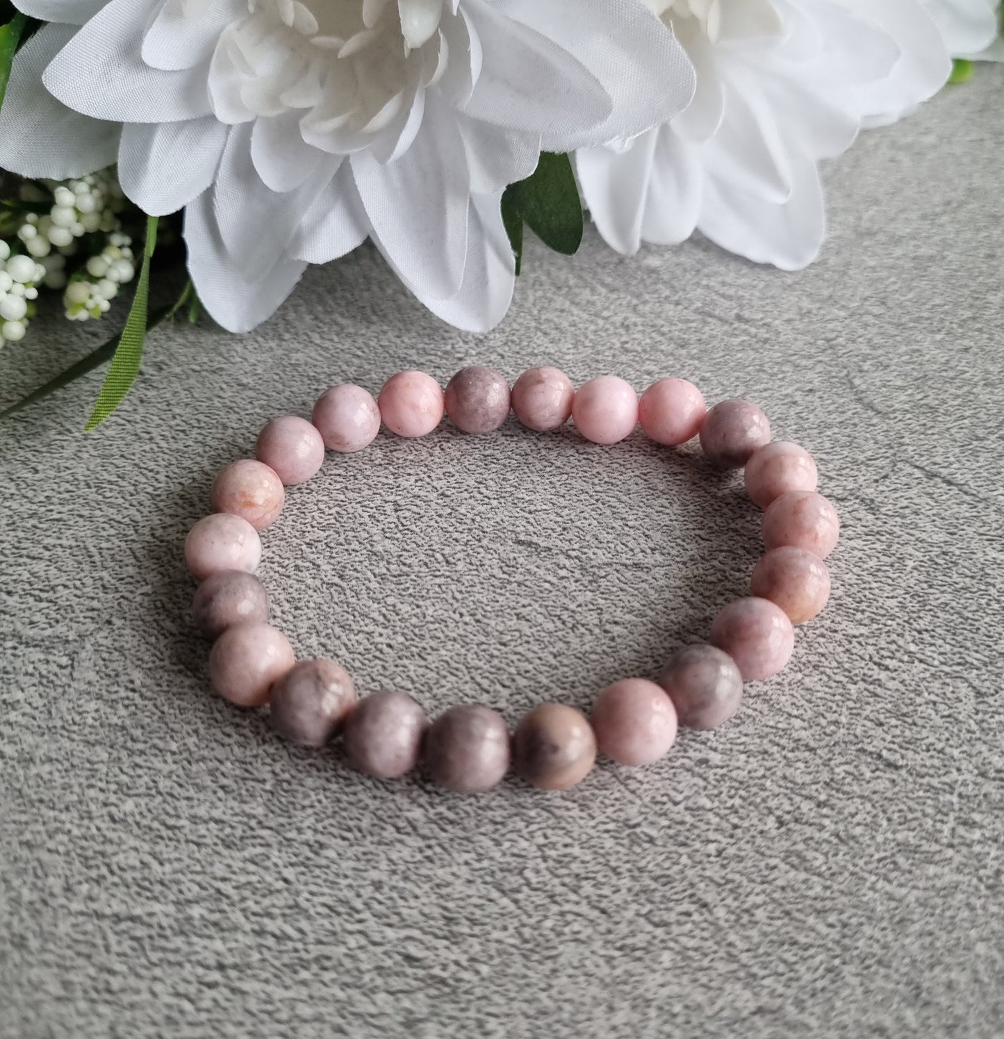 Armband Rosa ZebraJaspis,8mm