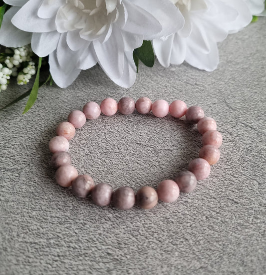 Armband Rosa ZebraJaspis,8mm