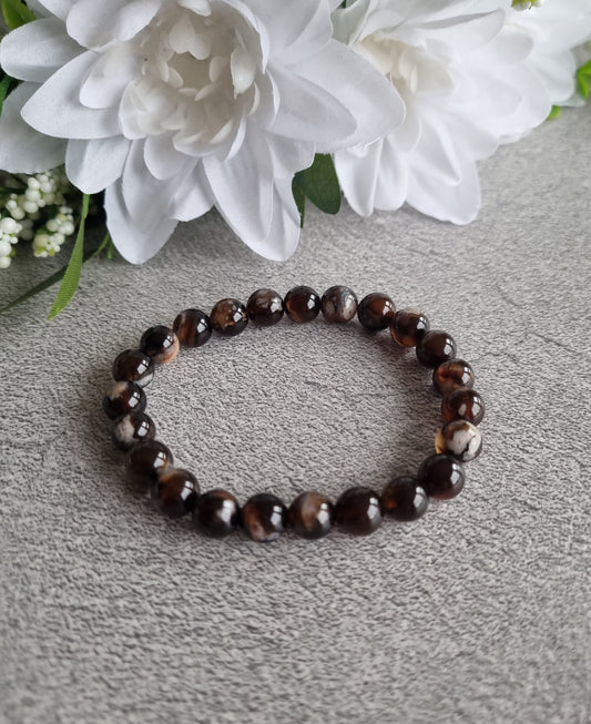 Armband Svart cherry agat, 8mm